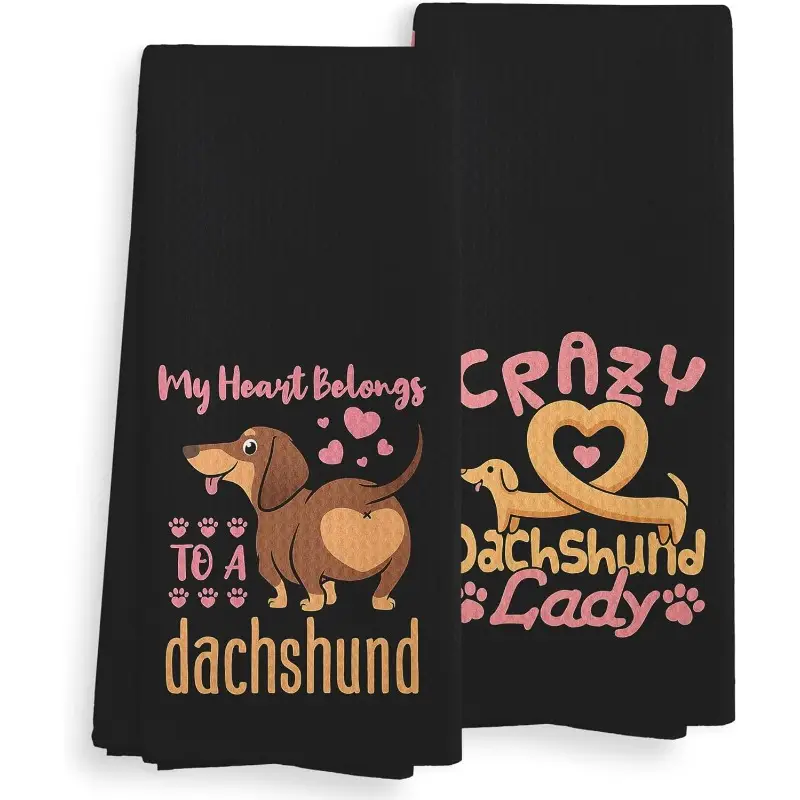 Dachshund Tea Towel Set of 2