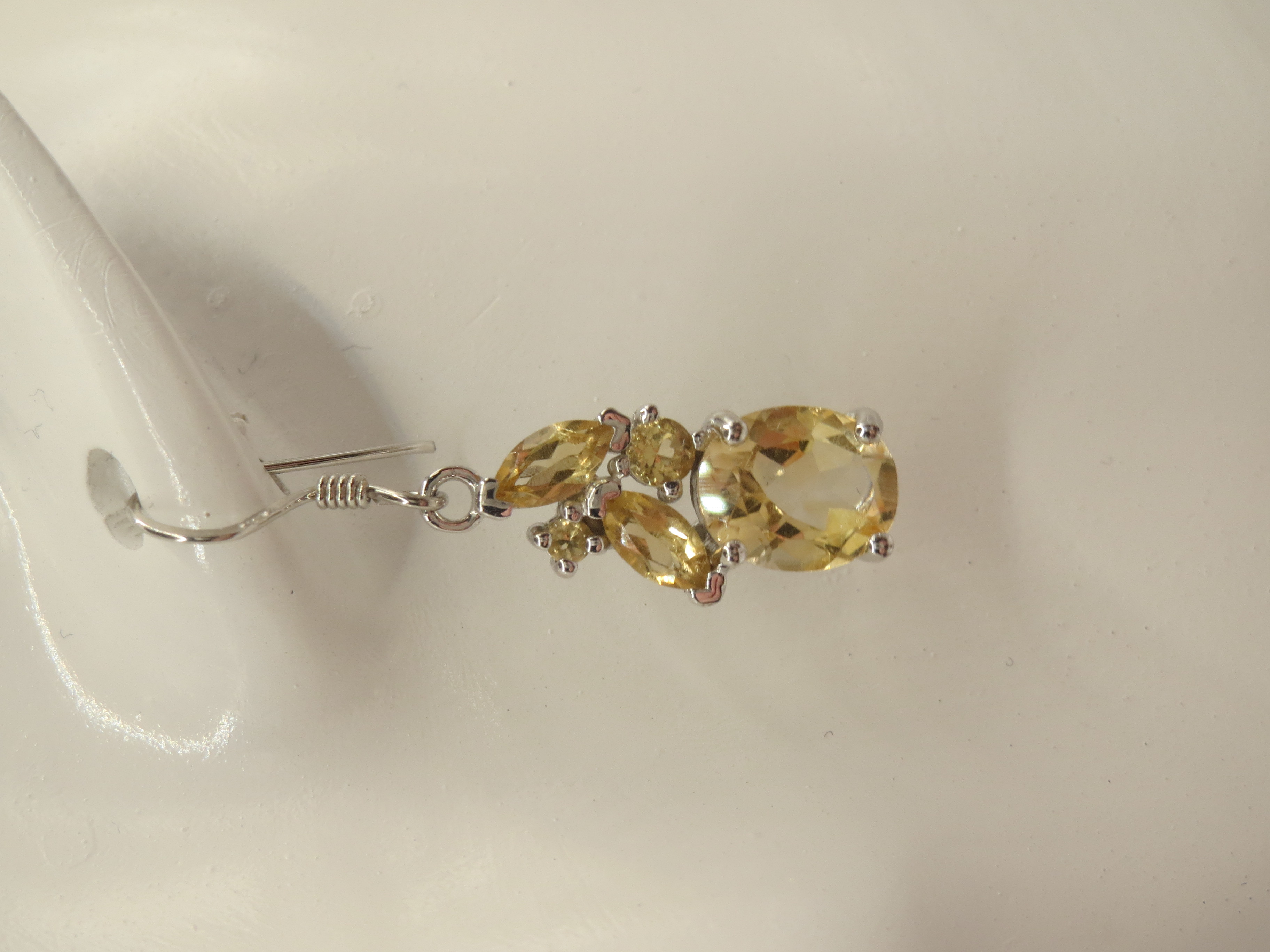 SOLID STERLING SILVER NATURAL CITRINE EARRINGS