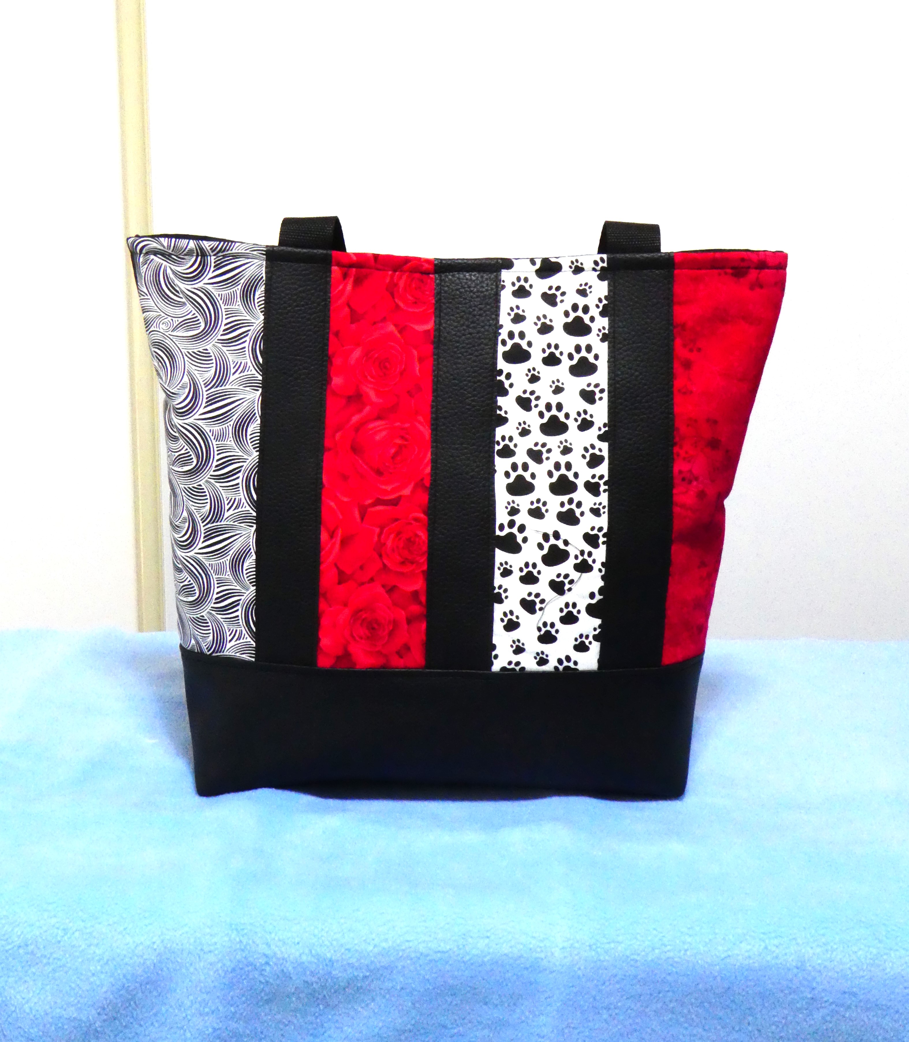 QUALITY HANDMADE PATCHWORK COTTON & LEATHER BAG