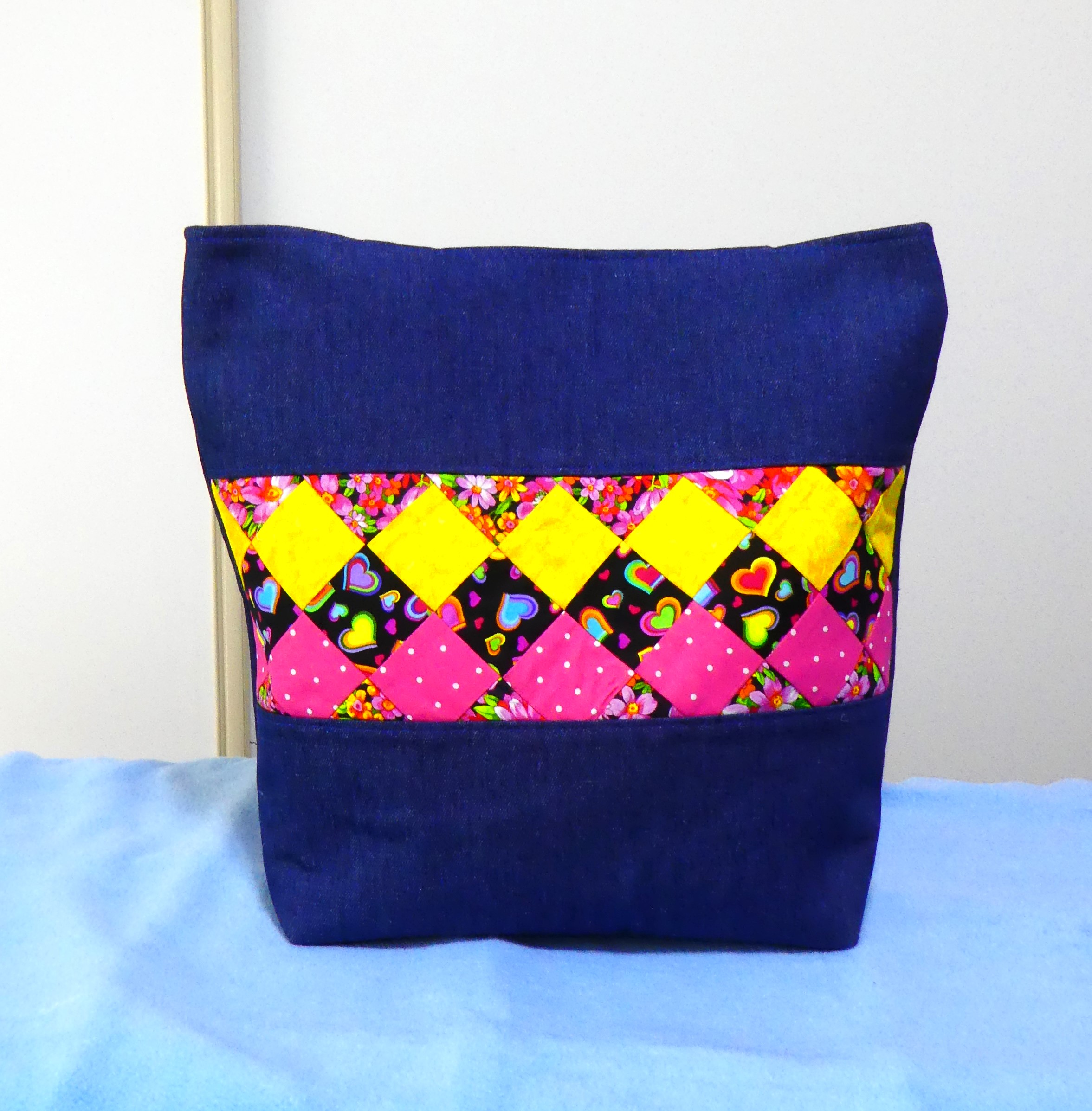 QUALITY HANDMADE DENIM AND PATCHWORK FABRIC BAG