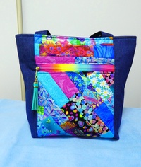 HANDMADE DENIM AND PATCHWORK FABRIC BAG