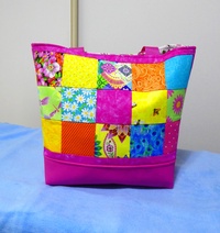 QUALITY HANDMADE PATCHWORK COTTON AND LEATHER BAG