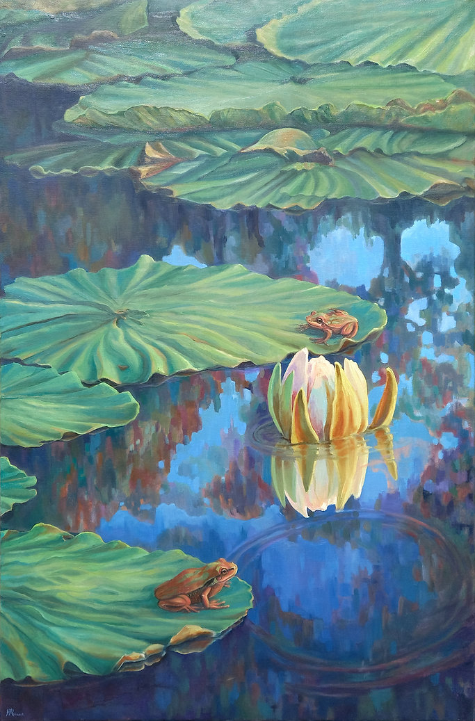 Croak and Bloom - Oil Painting on Canvas
