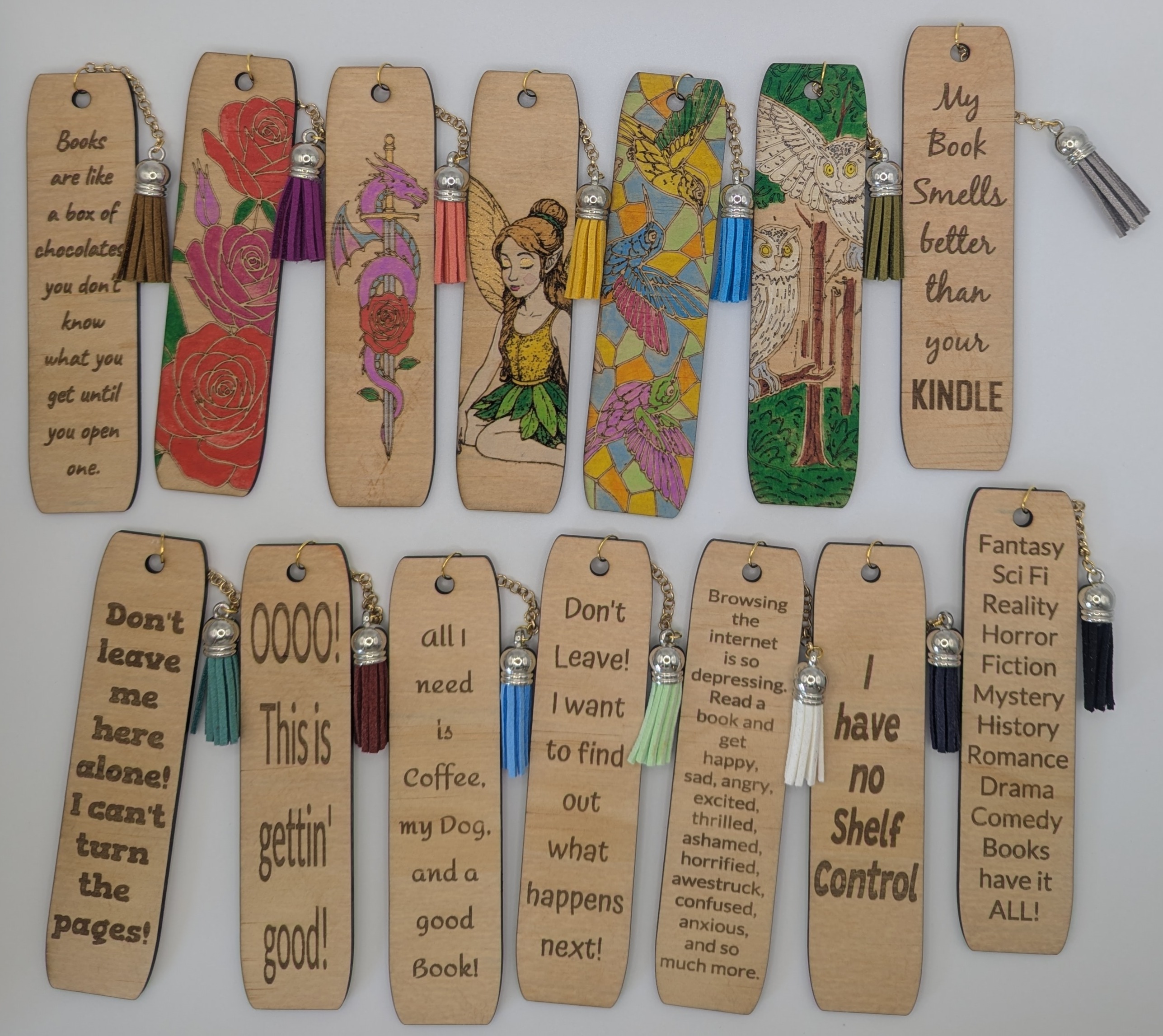 Engraved Wooden Bookmarks
