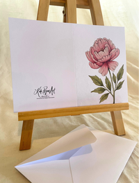 Peony Note Card