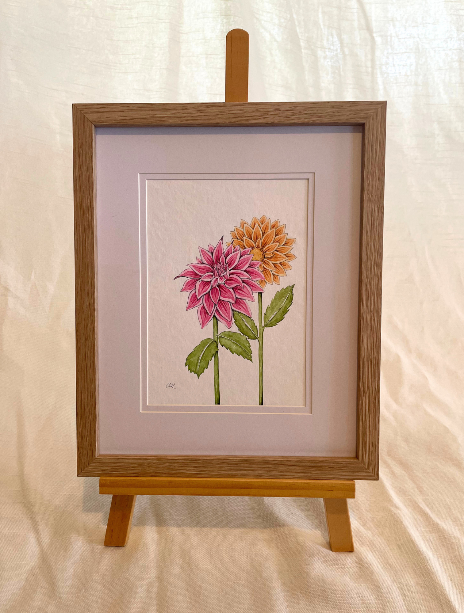 Dahlias Original Watercolour
